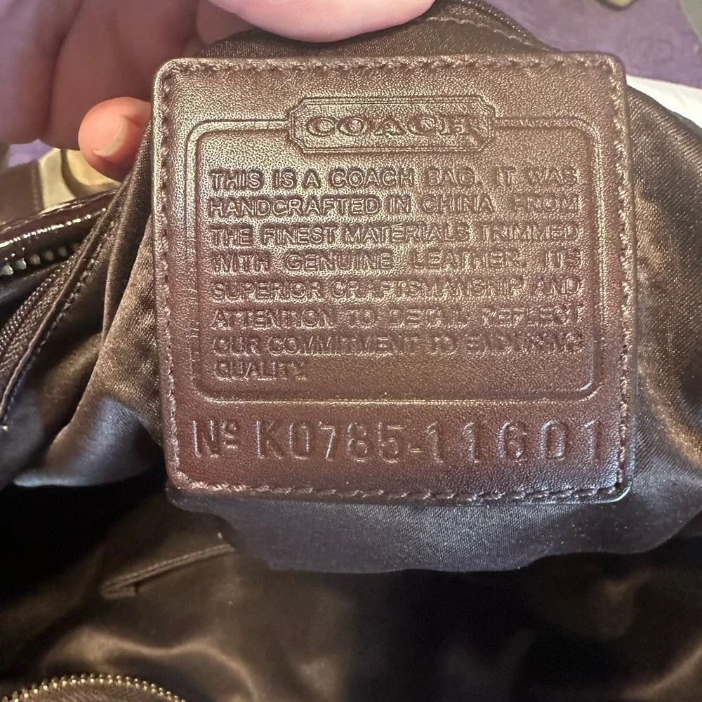 Coach Signature Brown and Tan Hobo Shoulder Bag - Picture 3 of 3